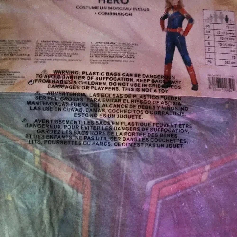 Captain Marvel costume‎ new in packaging